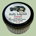 Lancia inspired rally legend Finland forest fresh scented soy candle 
